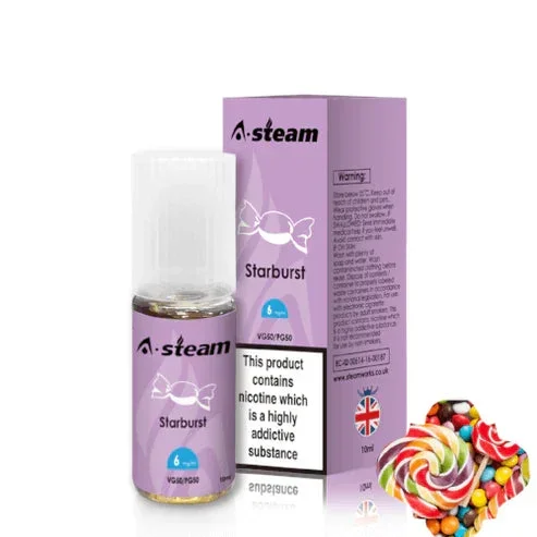 Starburst A-Steam 10ml Premium Vape Juice – Pack of 10 Bottles