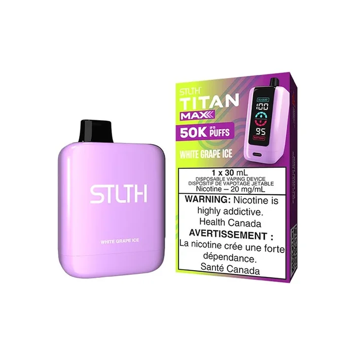 STLTH Titan Max Disposable Device – White Grape Ice Flavor