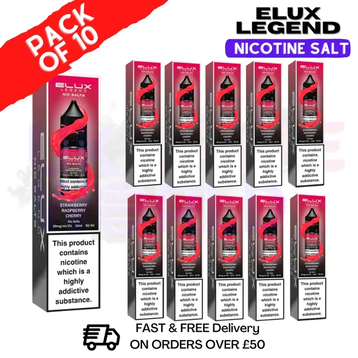 Strawberry Raspberry Cherry Elux Legend Nic Salt BOX OF 10