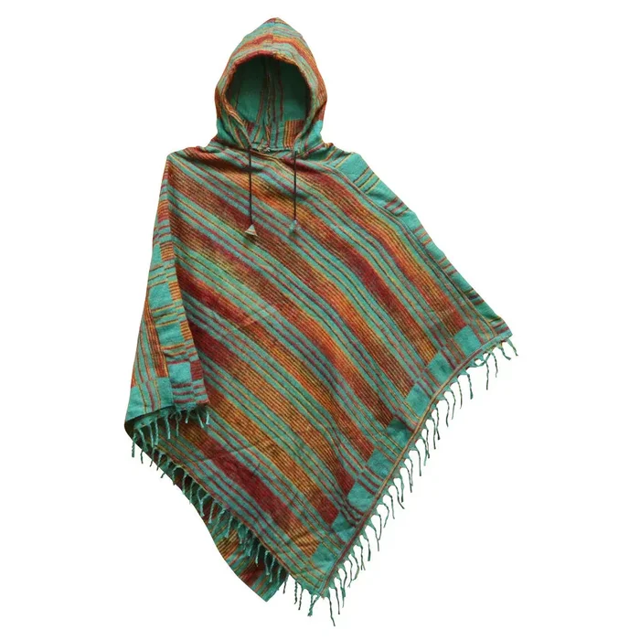 Striped Viscose Poncho – 45″/Colors Vary
