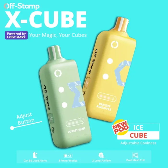 ⭐️TEXAS COMPLIANT ⭐️ | Off-Stamp X-CUBE Ice Cube 25K Disposable POD Powered By LOST MARY – 25000 Puffs