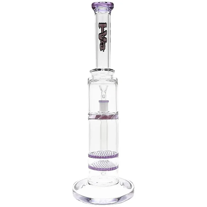 Thick Ass Glass 16″ Double Honeycomb Bong w/ Spinning Guard