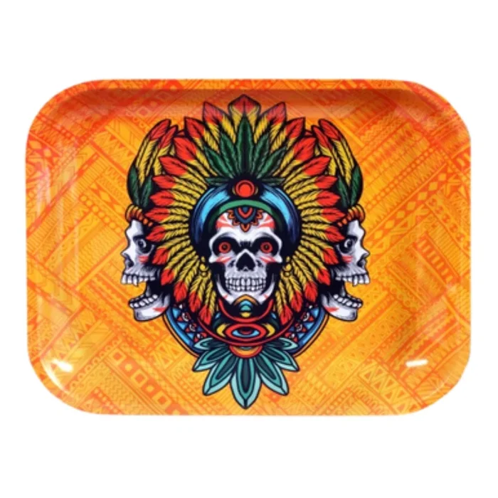 Tribal Kush Metal Rolling Tray – Large
