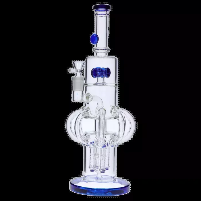 Tube-ular with Dual Perc Water Pipe – 14 in. Blue