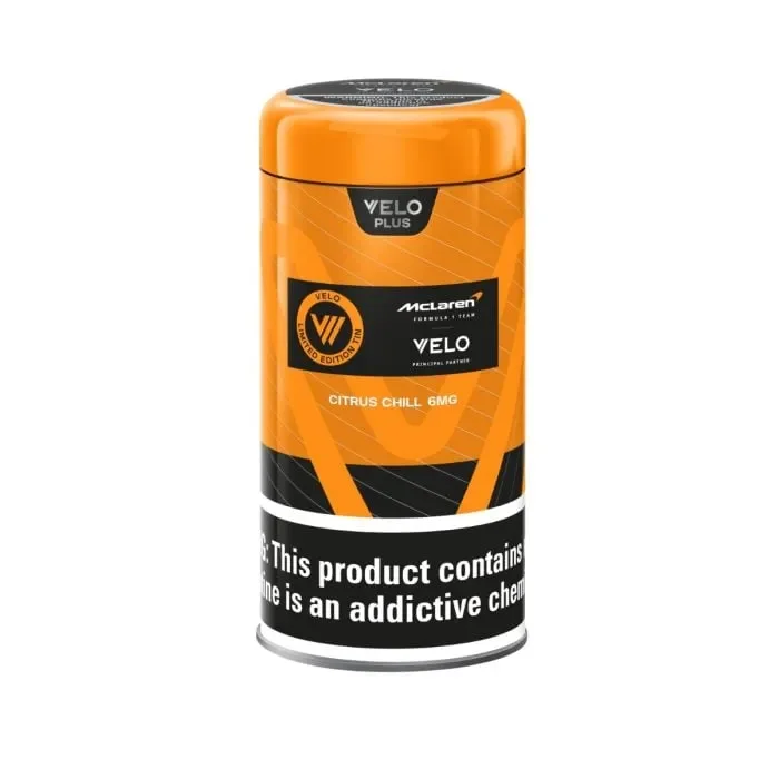 VELO x McLaren Formula 1 Team Limited Edition Tin – VELO Plus Citrus Chill 6MG