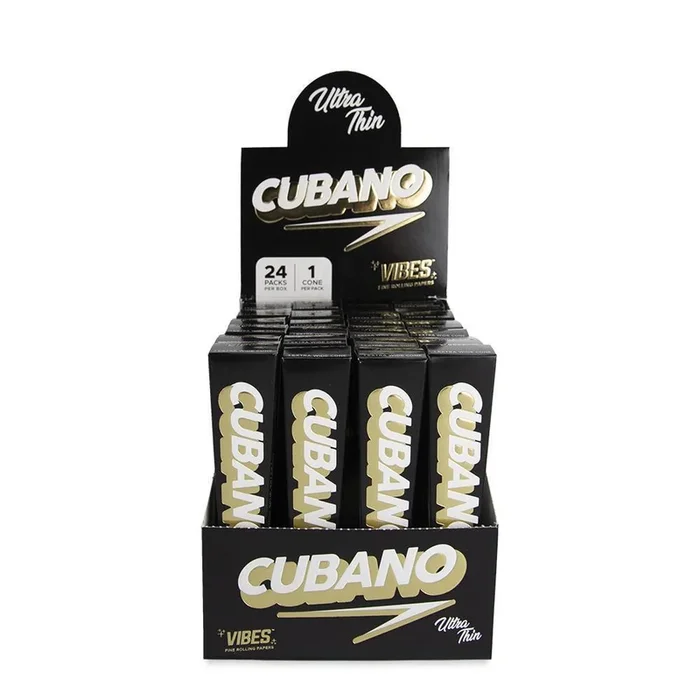 Vibes Cubano Ultra Thin Cones King Size – 1 Cone Per Pack -(24 Packs Per Display)