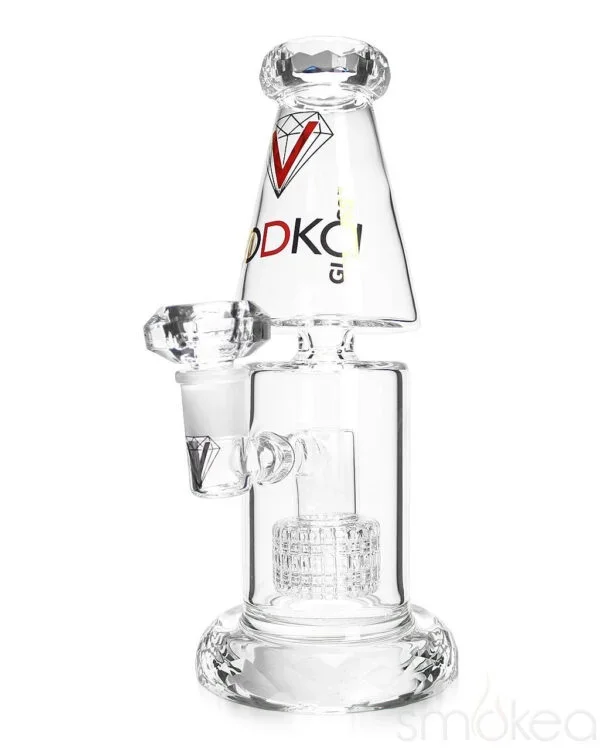 Vodka Glass “Rose Quartz” Diamond Series Bong – Puffing Bird