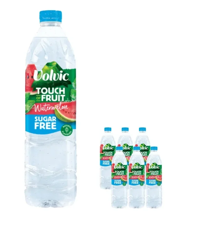 Volvic Sugar-Free Touch of Fruit Watermelon Flavored Water Multipack, 6 x 1.5 L