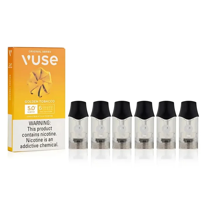 VUSE Alto Golden Tobacco Replacement Pods | Pack of 6 Pods | 50mg (5.0%) Nicotine