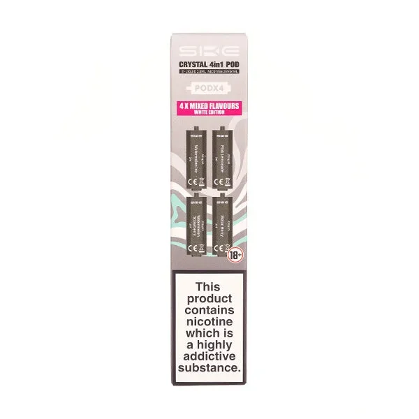 White Edition Crystal 4 in 1 Prefilled Pods by SKE