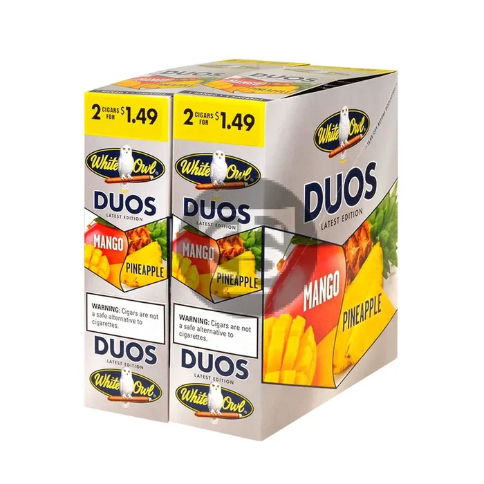 White Owl Cigarillos 1.49 Pre Priced 30 Packs of 2 Cigars Duos Mango/Pineapple