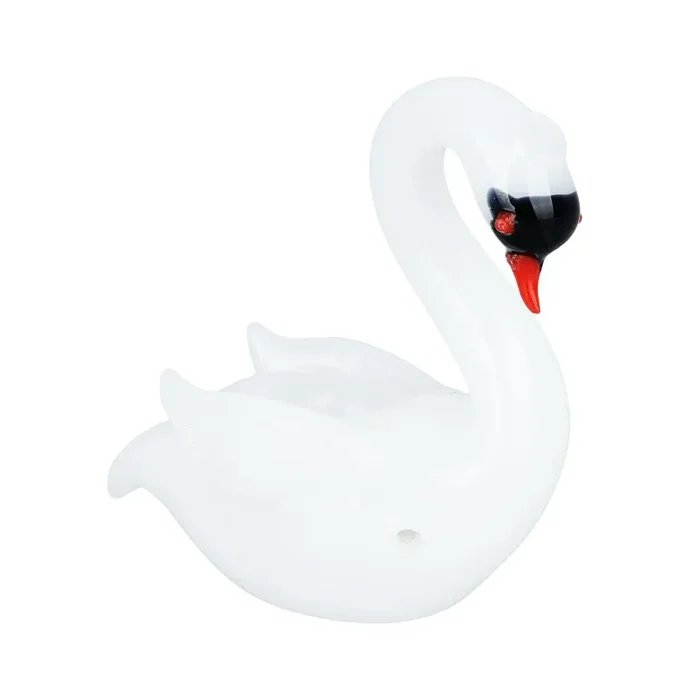 White Swan Glass Hand Pipe – 3″