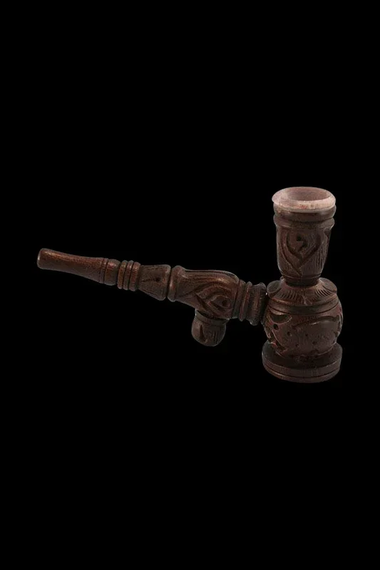 Wooden “Hukka” Pipe with Stone Bowl Insert