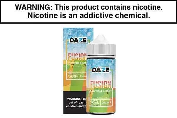 YELLOW GREEN RED MANGO ICED BY 7 DAZE FUSION 100ML