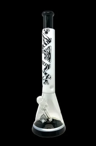 Zebra Glass Beaker Bong