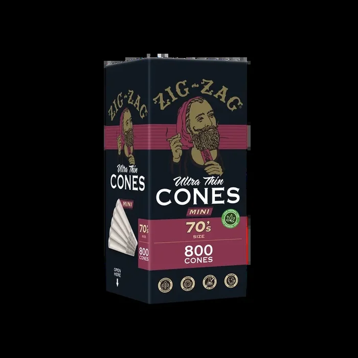 Zig-Zag 70’s Ultra-Thin Bulk Cones – (800 Per Bulk Cones Box)