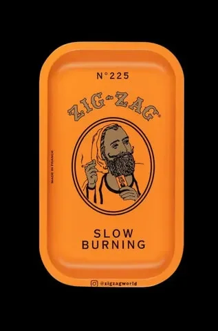 Zig Zag Small Metal Orange Rolling Tray