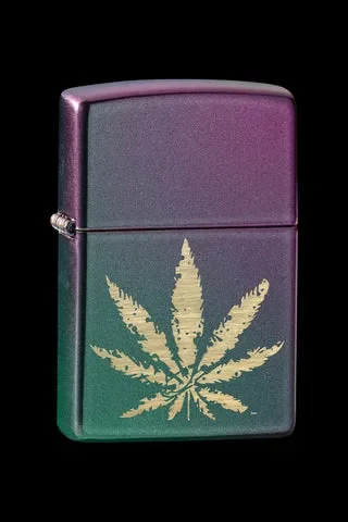Zippo Iridescent Cannabis Leaf Windproof Lighter