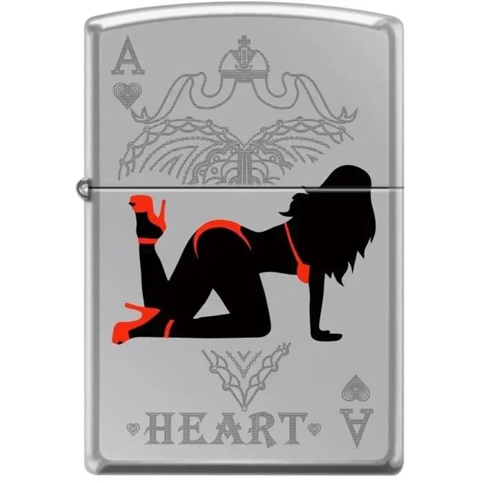 Zippo Lighter – Ace of Hearts Hi Polished Chrome