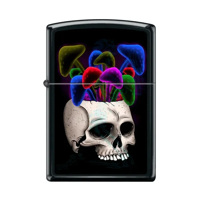 Zippo Lighter – Black Light Skullshrooms