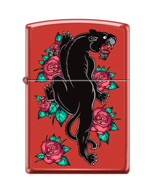 Zippo Lighter – Panther w/ Roses