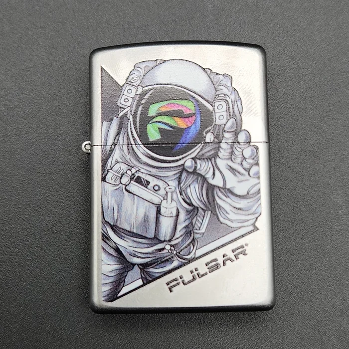 Zippo Lighter – Pulsar Psychedelic Spaceman – Brushed Chrome