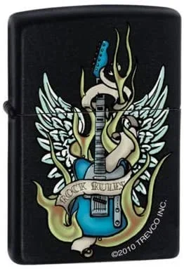 Zippo Lighter – Rock Rules Winged Guitar