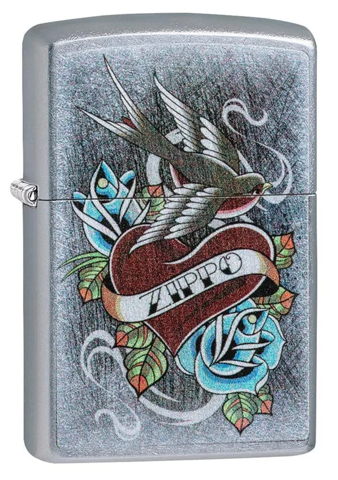 Zippo Lighter – Vintage Tattoo Street Chrome