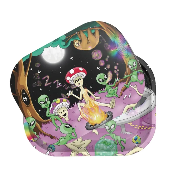 ZZZ’s Metal Rolling Tray With Lid – Intergalactic Trip by Bangerooo